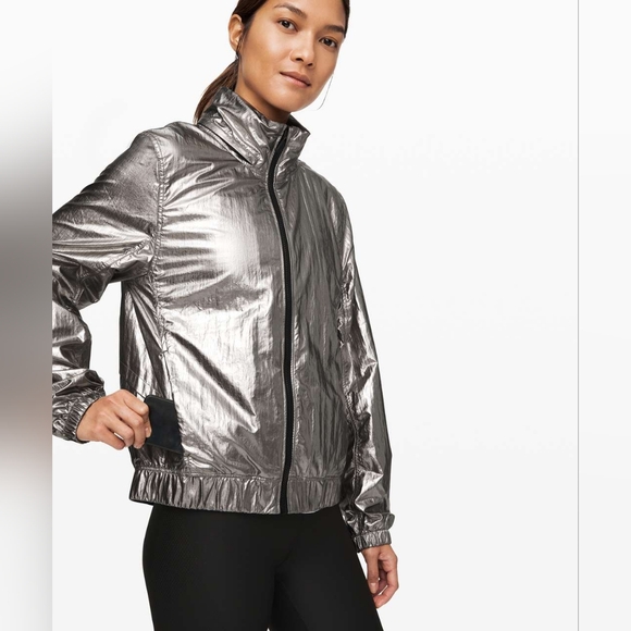 LULULEMON Get Stellar Titanium Foil Jacket XXS EUC - Picture 1 of 15